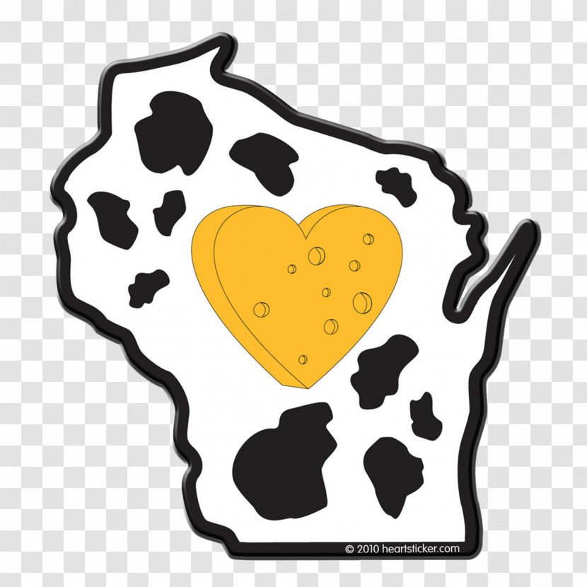 Wisconsin Bumper Sticker Decal Label - Flower - Heart Transparent PNG