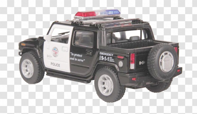 Police Car Hummer H2 Sport Utility Vehicle - Cartoon Transparent PNG