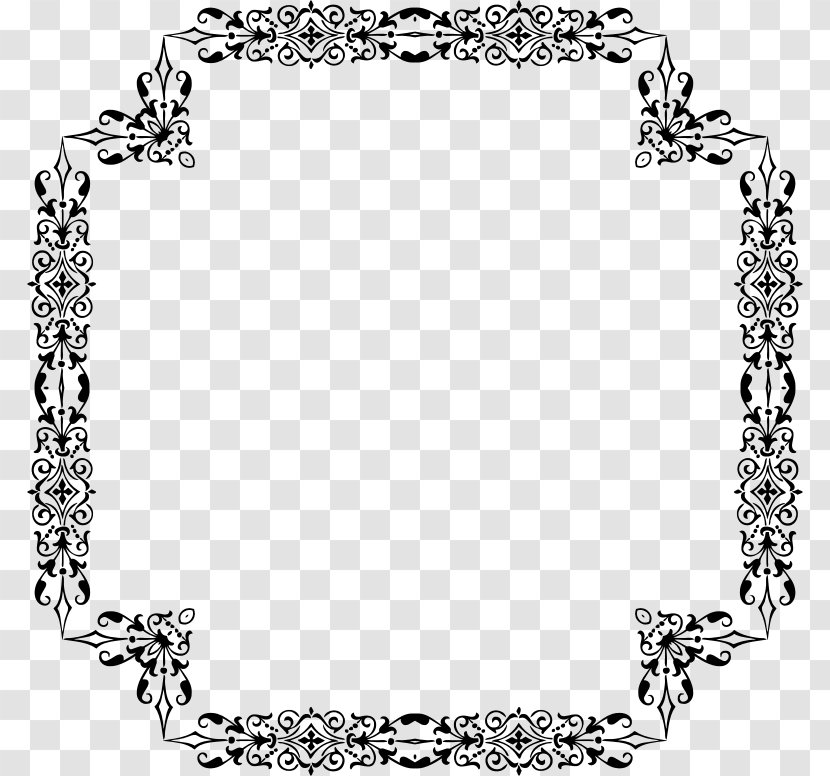 Picture Frames Borders And Ornamental Plant Black White - Tree - Decorative Arts Transparent PNG
