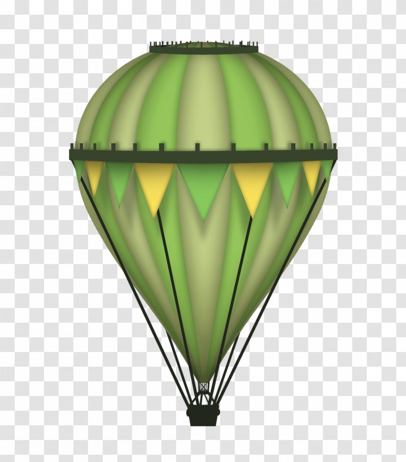 Hot Air Balloon Green Airship Transparent PNG