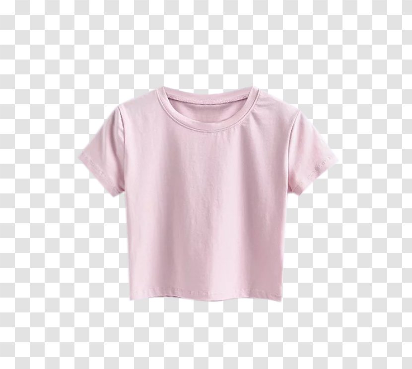 Sleeve T-shirt Blouse Crop Top - Neck - Short Sleeves Transparent PNG