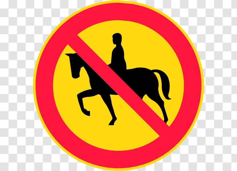 Horse Equestrian Traffic Sign Clip Art - Warning Transparent PNG