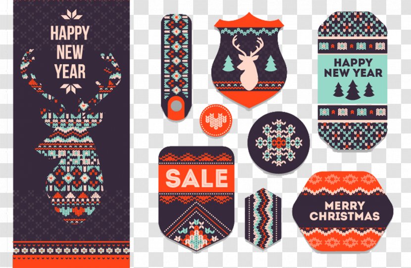 Christmas Decoration Snowflake Pattern - Logo - Creative Vintage Label Design Transparent PNG