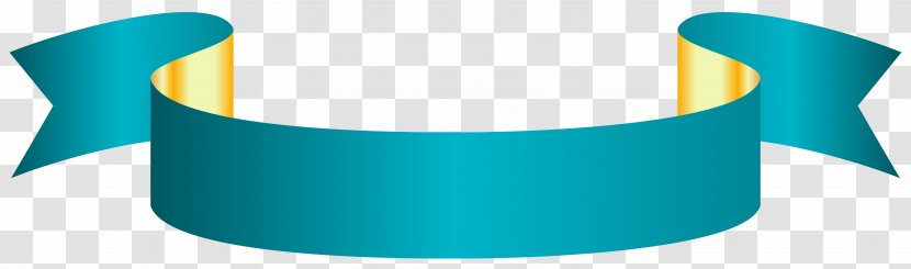 White Ribbon Banner Clip Art - Turquoise Cliparts Transparent PNG