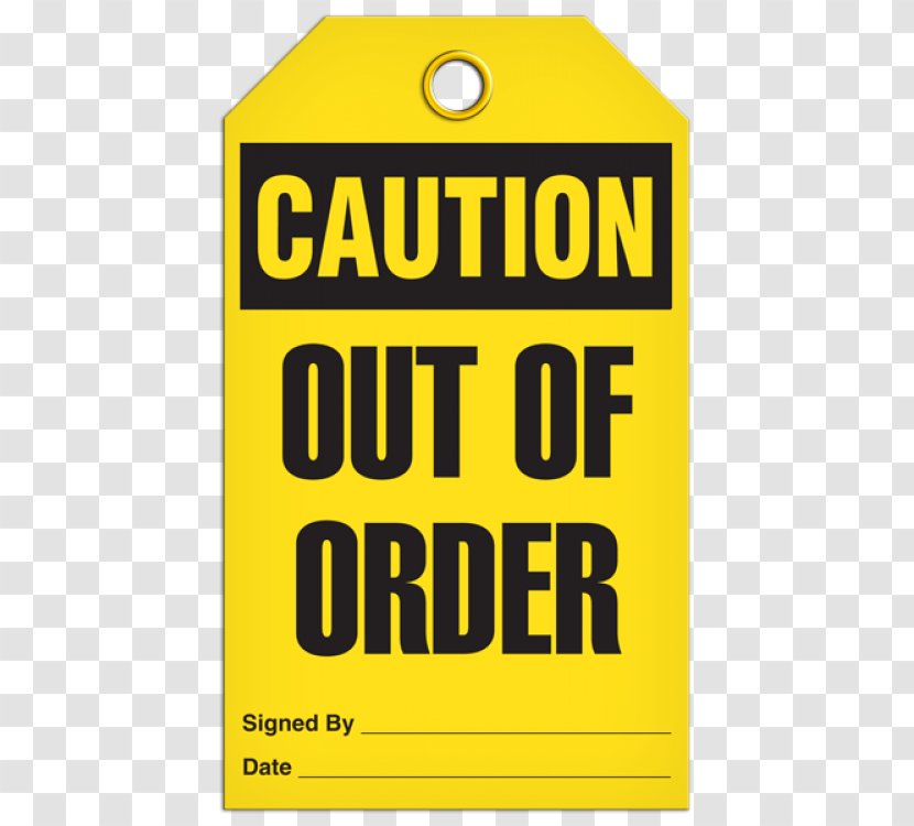Wholesale Safety Labels Warning Sign Hazard Signage - Text - Out Of Order Transparent PNG