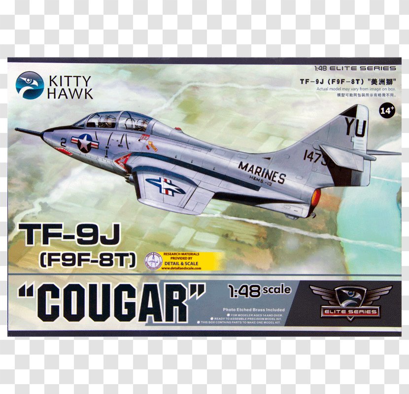 Fighter Aircraft Grumman F-9 Cougar F9F Panther McDonnell F2H Banshee USS Kitty Hawk - Ground Attack - F9f Transparent PNG