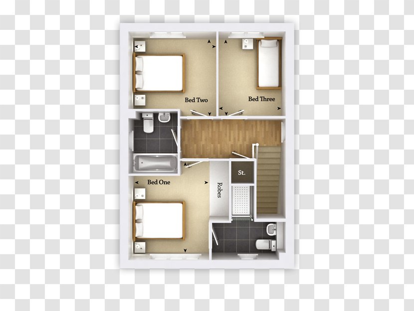 House Timbersbrook Storey Bedroom Floor Plan - Bloor Homes Transparent PNG