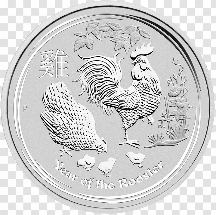 Perth Mint Rooster Silver Coin Bullion - Currency - Coins Transparent PNG