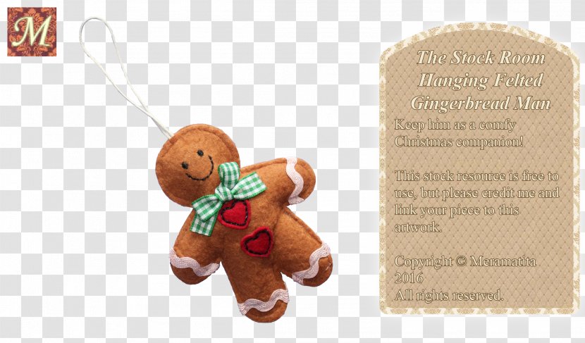 Christmas Ornament Stuffed Animals & Cuddly Toys - Gingerbread Man Transparent PNG