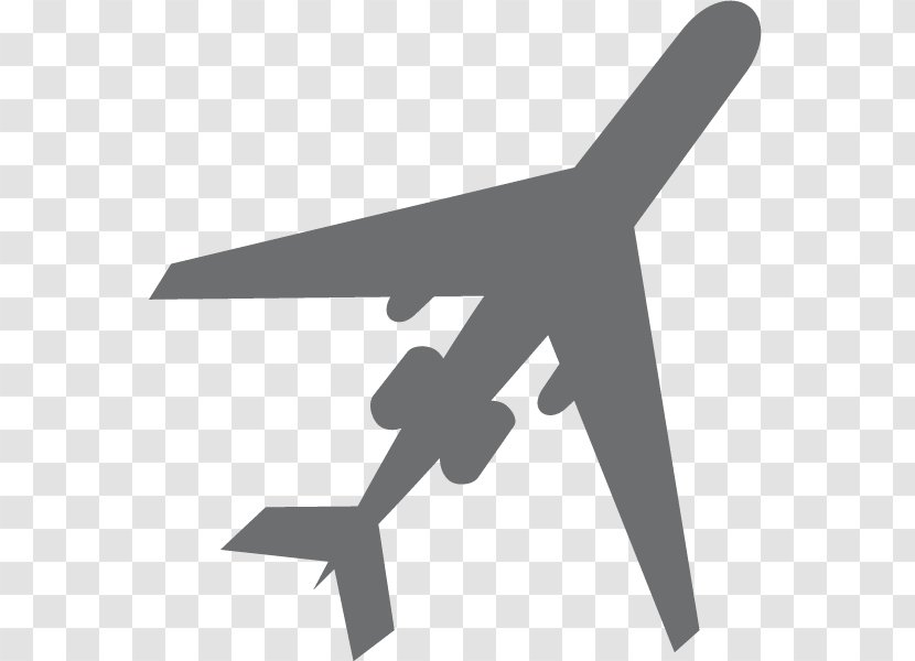 Airplane Silhouette - Black And White Transparent PNG