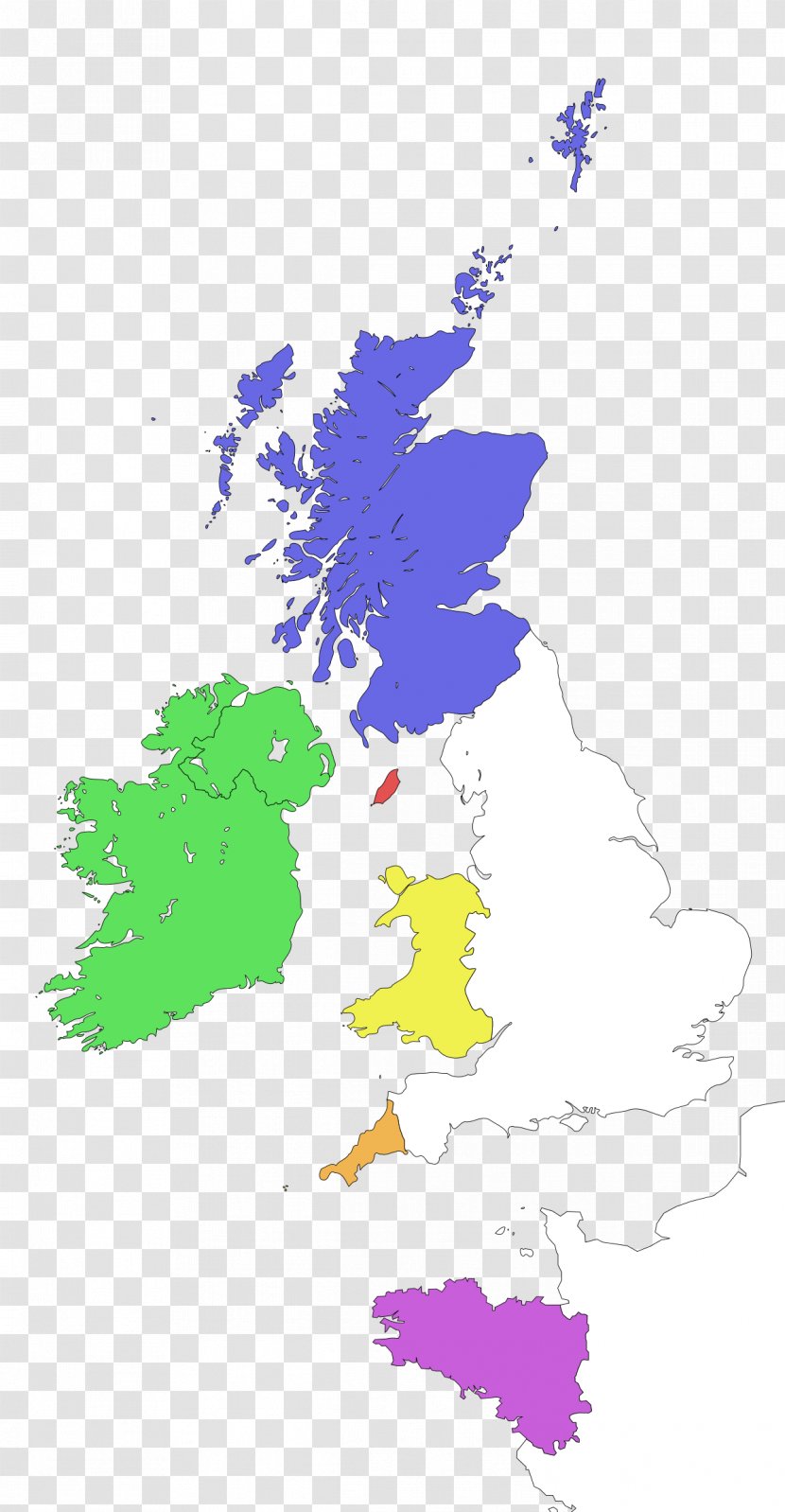 Scotland Celtic Nations Isle Of Man Languages Map - Area Transparent PNG