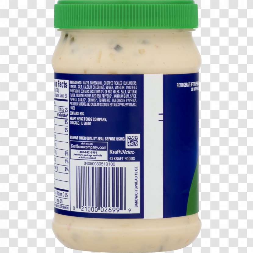H. J. Heinz Company Tartar Sauce Sandwich Spread Condiment - Kraft Foods Transparent PNG