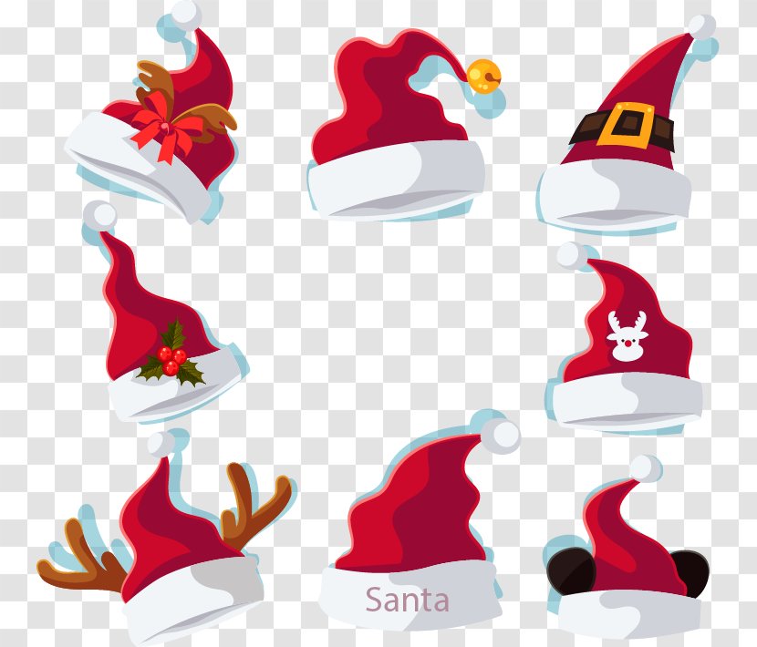 Reindeer Antler Hat Christmas - Party - Red Headdress Transparent PNG