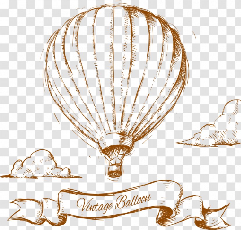 Hot Air Balloon Vector Graphics Design Drawing - Ballons Ribbon Transparent PNG