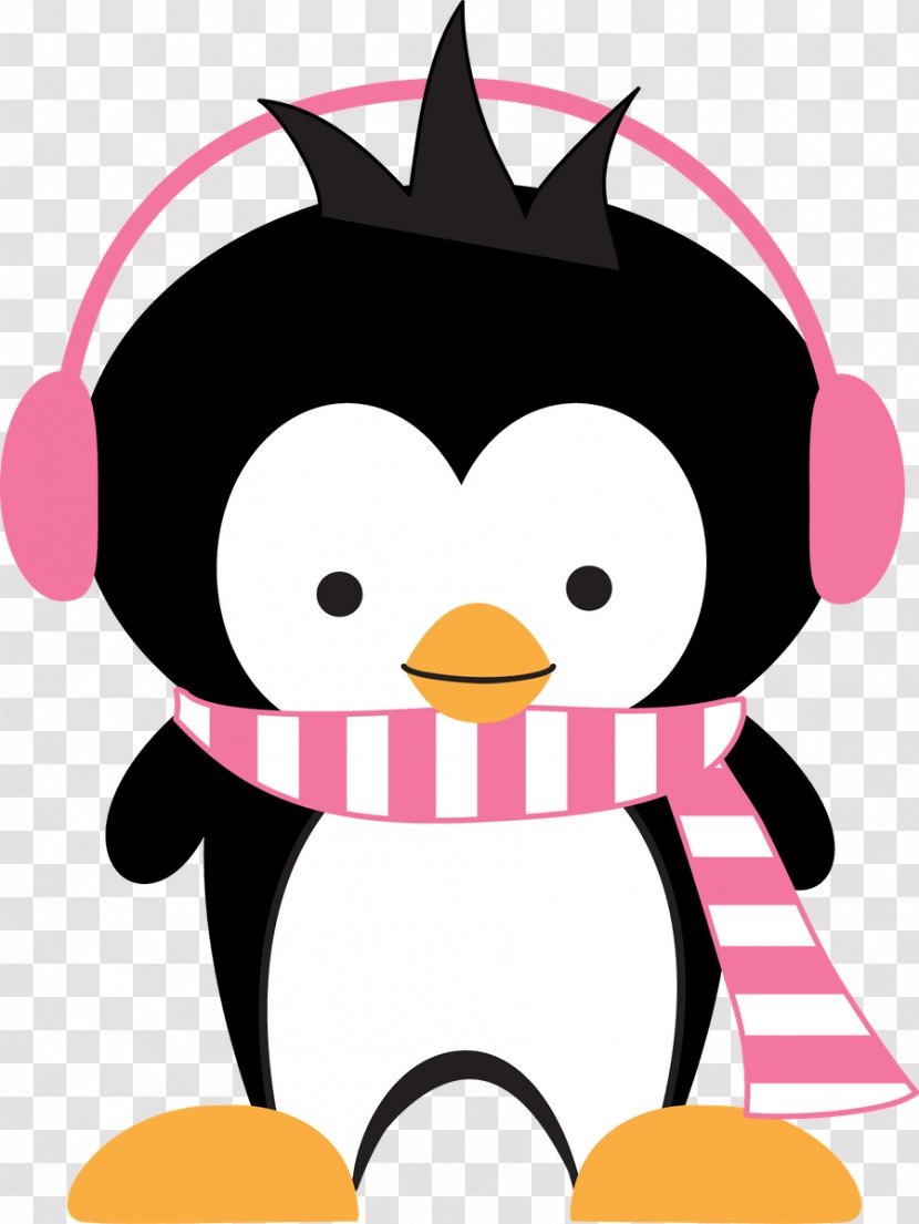 Cute Penguin - Pink - Winter Transparent PNG