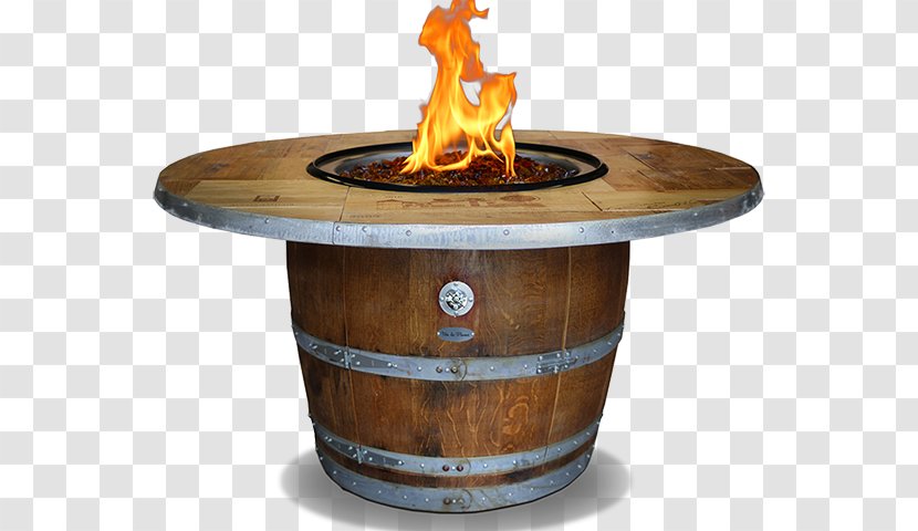Table Vin De Flame Enthusiast Wine Barrel Fire Pit Fireplace Transparent PNG