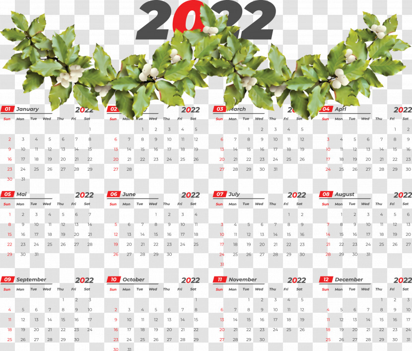 Printable 2022 Calendar 2022 Calendar Printable Transparent PNG