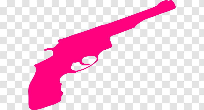 Clip Art Firearm Pistol Handgun - Cartoon - Pink Transparent PNG
