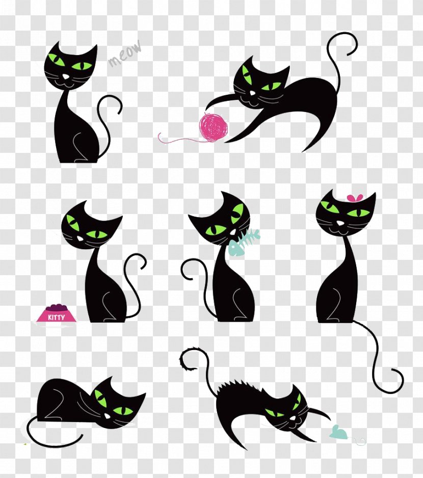 Persian Cat Cuteness Child Illustration - Black Transparent PNG