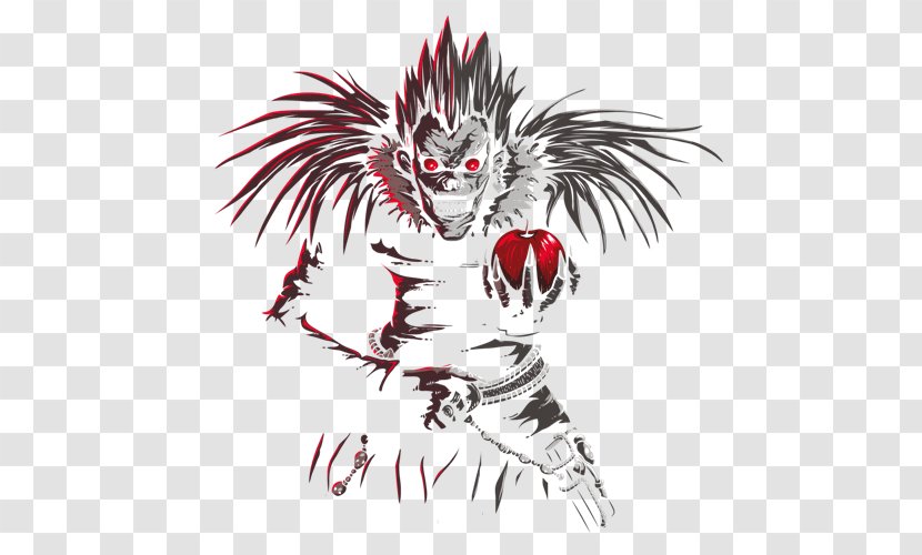 Ryuk T-shirt Drawing Death Note Crew Neck - Heart Transparent PNG