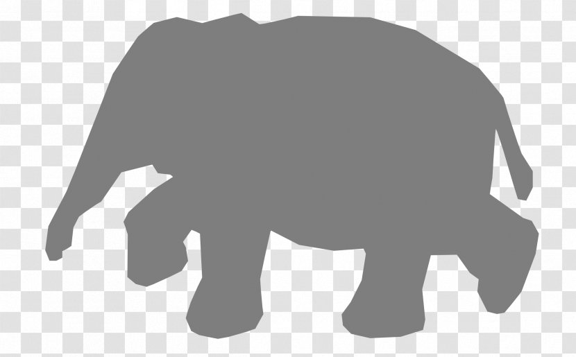 Clip Art - Black And White - Elephant Transparent PNG