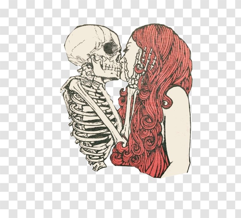 Human Skull Symbolism Death Kiss Drawing Skeleton - Frame Transparent PNG