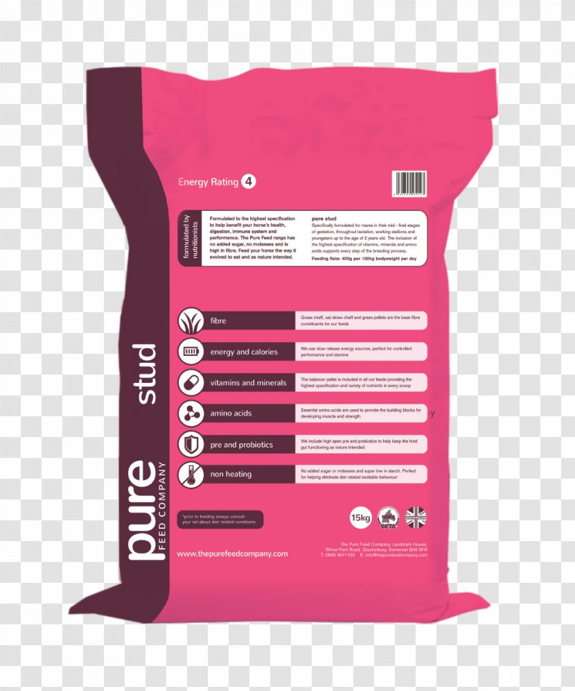 Horse Equine Nutrition The Pure Feed Company Easy Keeper - Cereal - Back Transparent PNG