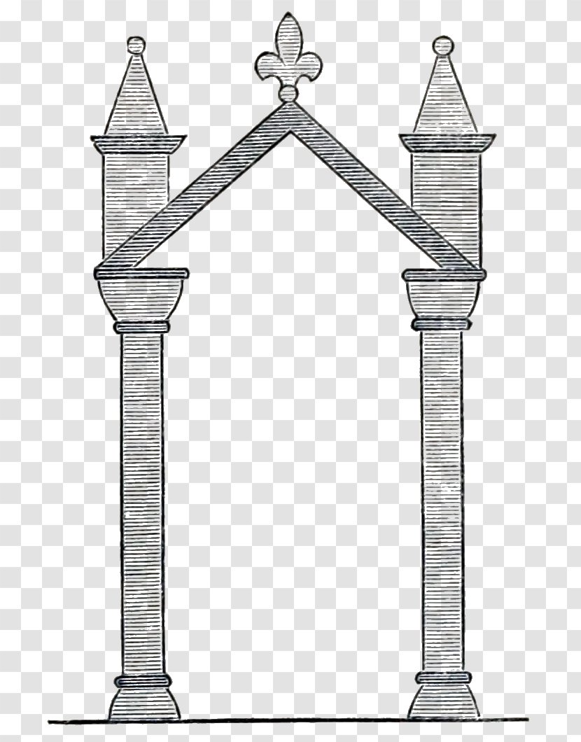 Middle Ages Medieval Architecture Facade Column - Line Art - Archaeologist Transparent PNG
