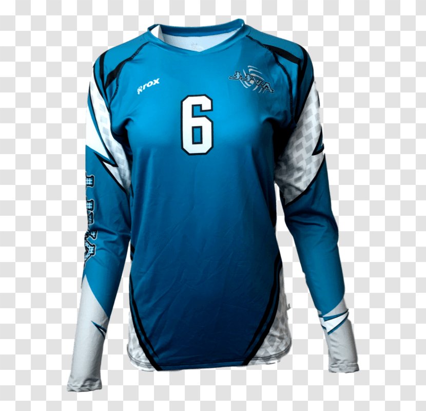 T-shirt Sports Fan Jersey Sleeve Volleyball - Electric Blue Transparent PNG