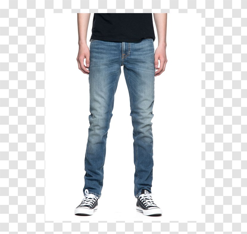 Nudie Jeans Blue Denim Slim-fit Pants - Navy Transparent PNG
