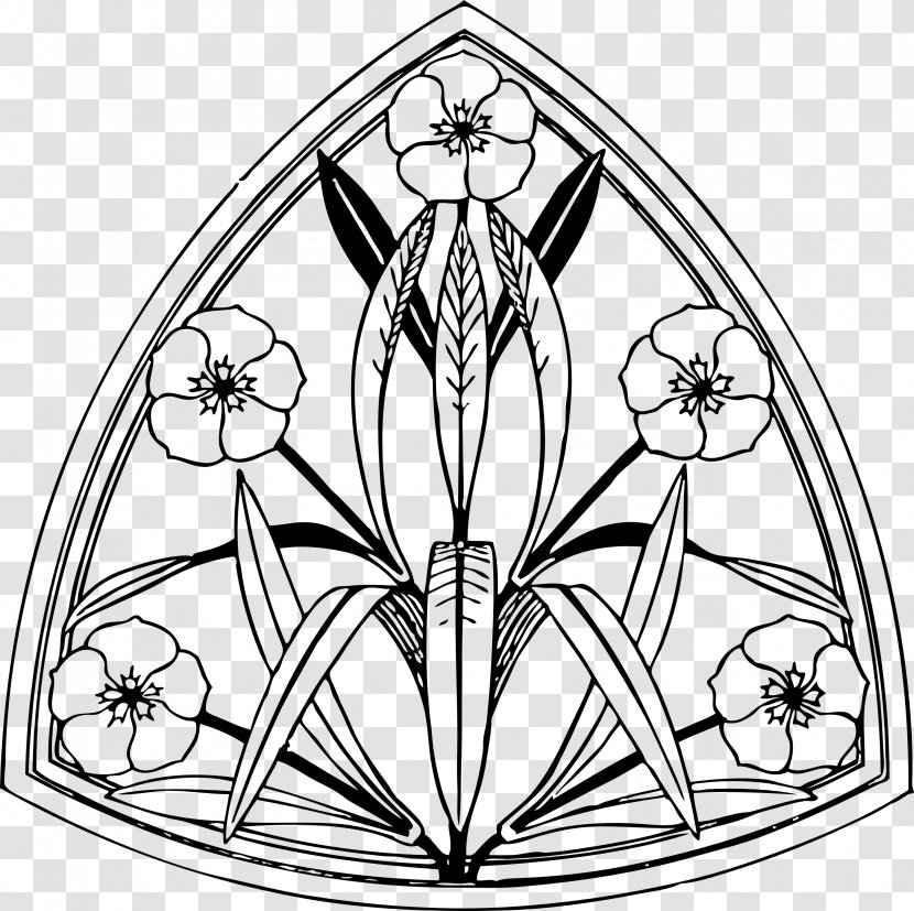 Art Nouveau Deco Drawing Clip - Flower Transparent PNG