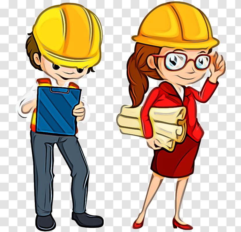 Cartoon Clip Art Construction Worker Hard Hat Finger - Thumb - Pleased Transparent PNG