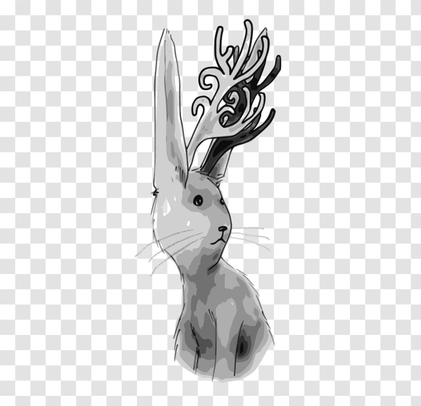 Domestic Rabbit Hare Deer European Clip Art - Whiskers Transparent PNG
