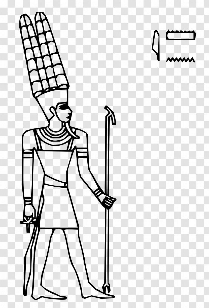 Ancient Egyptian Deities Amun Ra Mythology - Black And White - God Transparent PNG