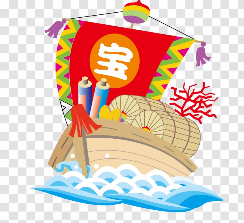 Japan Chinese Treasure Ship Photography Illustration - Royaltyfree - Hand-painted Cartoon Vector Japanese Transparent PNG