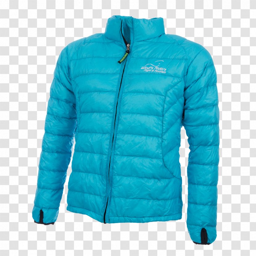 Jacket Cobalt Blue Polar Fleece Down Feather - Turquoise Transparent PNG