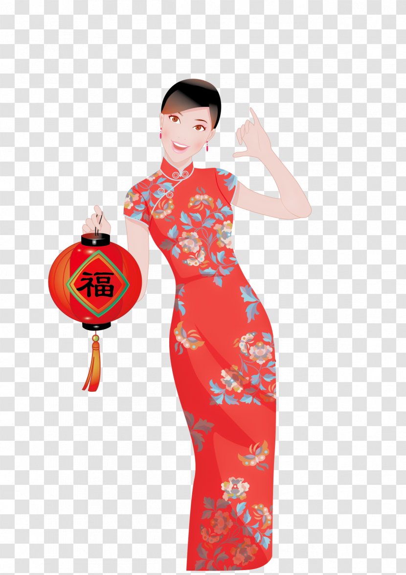 Chinese New Year Years Day - Flower - Vector Rooster Women Wear Bubble Transparent PNG