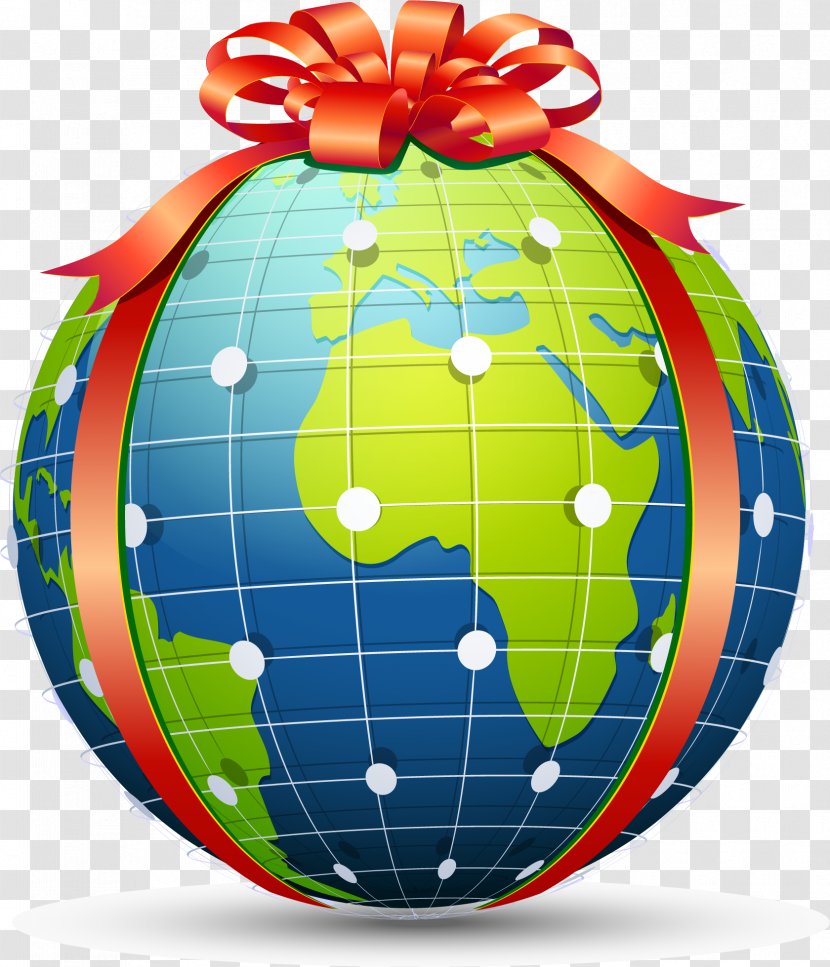 Royalty-free Illustration - Globe - Vector Exquisite Bow Earth Transparent PNG