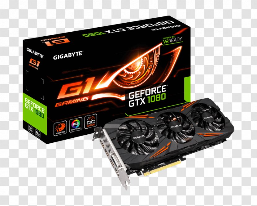 Graphics Cards & Video Adapters NVIDIA GeForce GTX 1080 Gigabyte Technology 英伟达精视GTX - Electronics Accessory - Graphic Card Transparent PNG