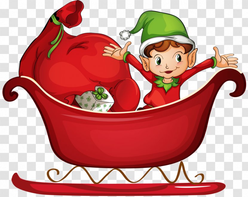 Santa Claus Christmas Elf Vector Graphics Day Stock Photography - Sled Background Transparent PNG