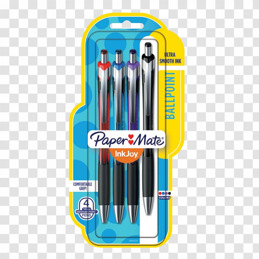 Papermate InkJoy 100 Stick Ballpoint Pen Black Paper Mate 300RT Transparent PNG