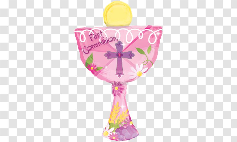 First Communion Eucharist Chalice Mylar Balloon Baptism - Pink - New Year Decoration Transparent PNG