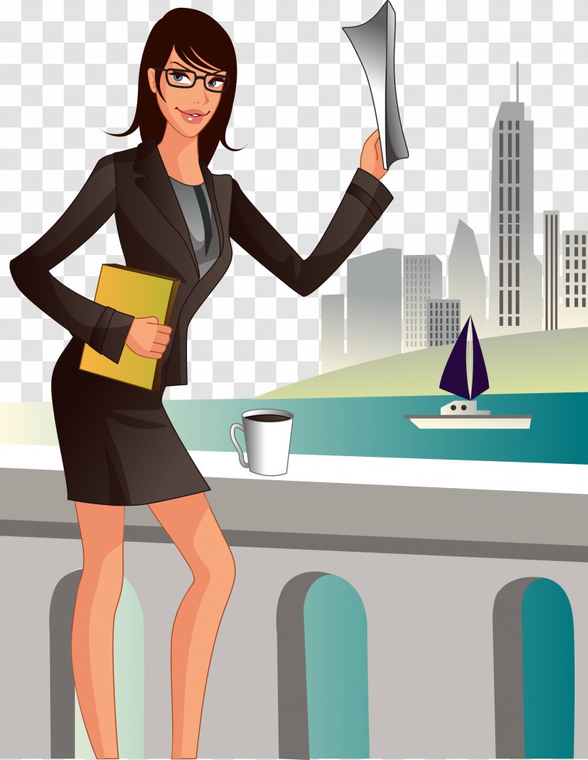 Euclidean Vector Illustration - Frame - Business Woman Transparent PNG