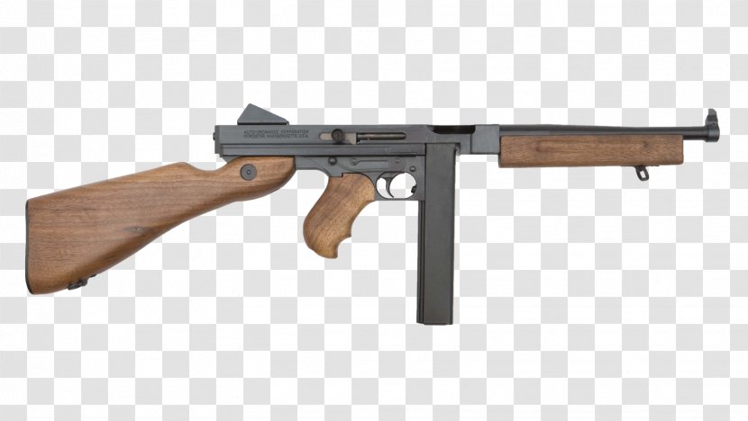 Thompson Submachine Gun Firearm Open Bolt Carbine - Frame - Weapon Transparent PNG