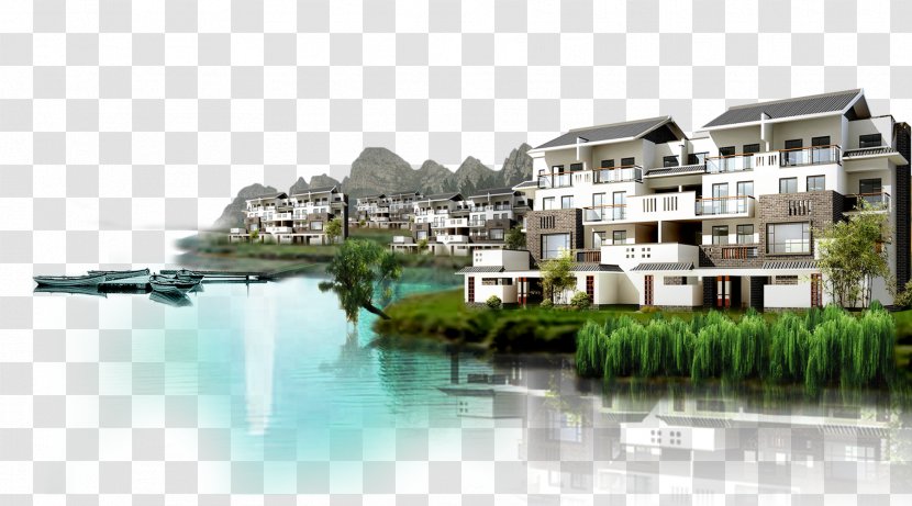 Sea Sky Fundal - Mixed Use - Villa Beautiful Scenery Creative Town Transparent PNG