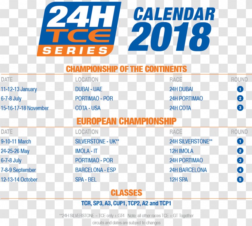 2018 24H TCE Series GT Proto Silverstone Britcar 24-Hour Dubai 24 Hour - Calendar - June Transparent PNG