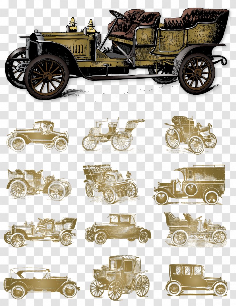 Sports Car MINI Vintage Classic - Cartoon Hand Colored Sketch Vector Cars Transparent PNG