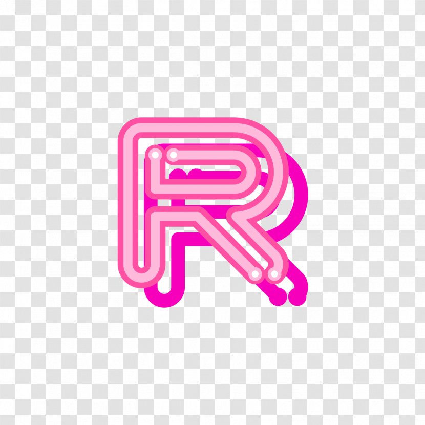 Letter Red Logo Font - R - Uppercase Fluorescent Transparent PNG