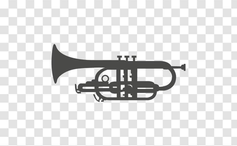 Cornet Trumpet Mellophone Bugle Silhouette - Frame - Cellophane Transparent PNG