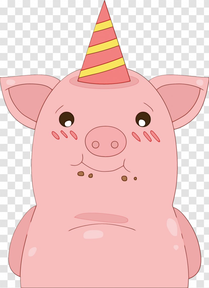 Pig Clip Art Party Hat Illustration Snout - Domestic Transparent PNG